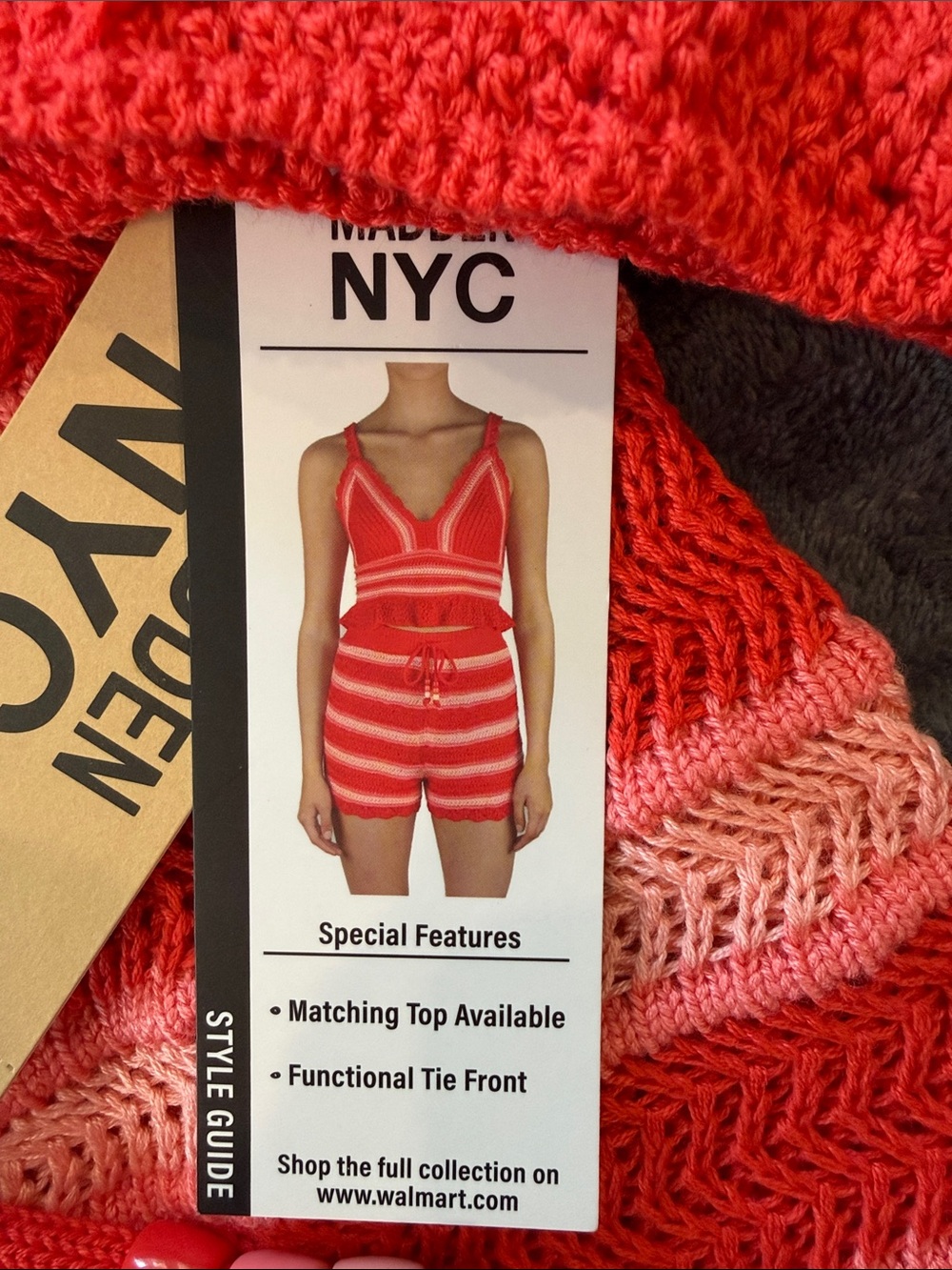 Madden NYC Red Striped Knit Shorts Pajama Set